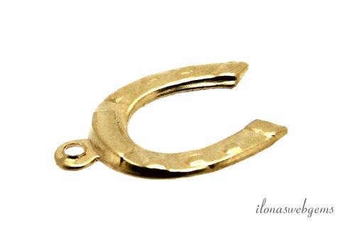 14k/20 Gold filled bedeltje hoefijzer ca. 10mm