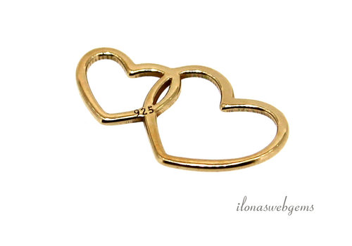 Vermeil connector hearts approx. 14x8mm