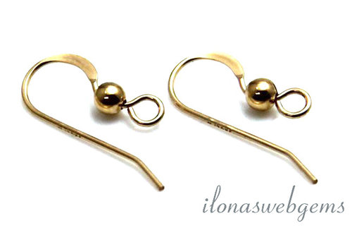 1 pair of 14 carat gold earring hooks