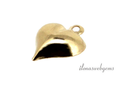 Charm-Herz mit 14-Karat/20-Gold-Füllung, ca. 10 mm