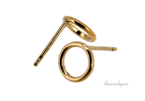 1 paar 14/20 Gold filled oorknopjes ring ca. 7mm