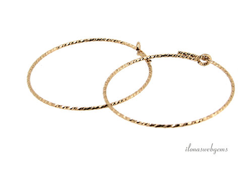 1 Paar Creolen mit 14-karÃ¤tigem/20-karÃ¤tigem Gold, ca. 25 mm