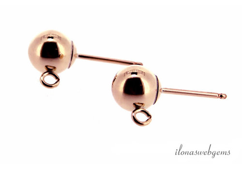 1 pair of 14k/20 rose gold filled stud earrings approx. 3mm