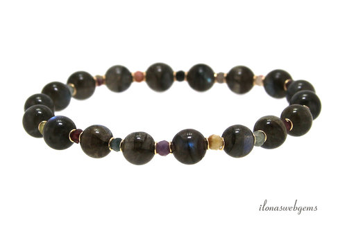 Inspiratie: Armband Labradoriet AA kwaliteit, Mix edelsteen en Gold filled