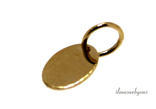 14 Karat/20 Gold gefülltes ovales Etikett, ca. 7,3 x 5,5 mm