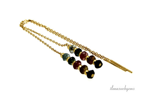 Vermeil doortrek oorhangers Toermalijn