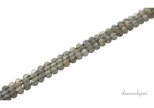 Labradorit Perlen facettiert rund ca. 4mm AA Qualität