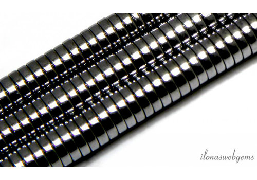 Hematite beads discs silver around 6x2mm
