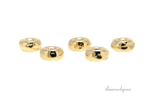 14/20 Gold filled roundel hammered approx. 8.5x4mm