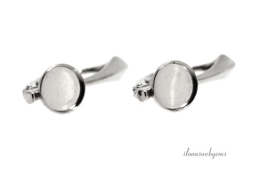 1 paar sterling zilveren oorhaakjes voor cabochon 1