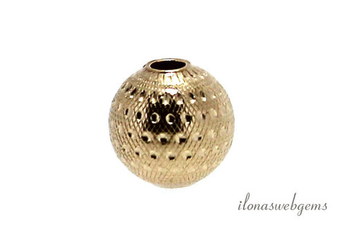 14k / 20 Gold filled bead speckles stripe approx 8.5mm