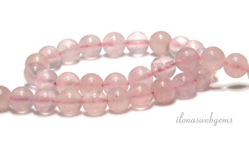 Rozenkwarts ronde kralen ca. 8 mm - Curly`s Beads