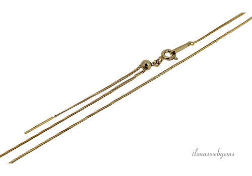 Vermeil Halskette (Perlenkette) verstellbar ca. 1,30 mm 45 cm