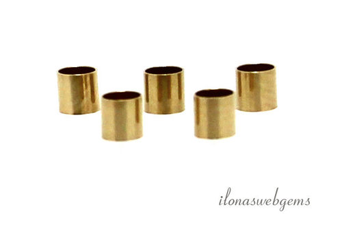 14/20 Gold gefüllte RÃ¶hrenperlen ca. 3x3mm