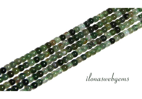 Moss agate beads mini round about 2mm