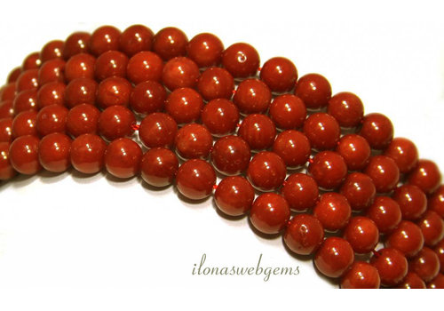 Round Old Dutch coral beads approx. 6mm