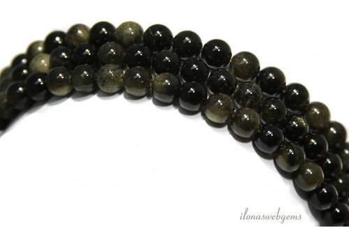Goldene Obsidianperlen um 12mm
