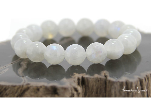 Regenbogen Mondstein Perlen um 12mm Armband