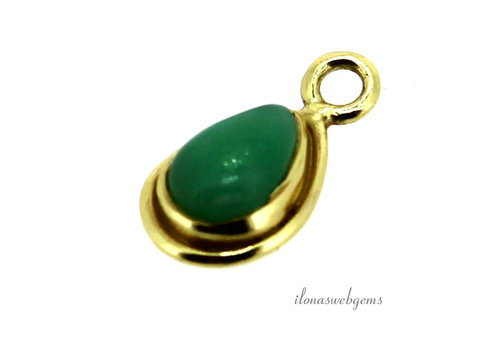Vermeil hangertje met Chrysopraas 1