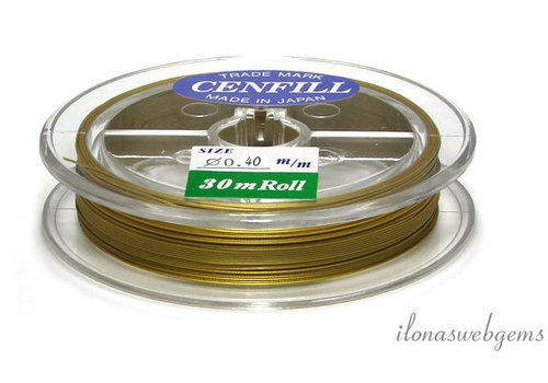 Cenfill RVS gecoat rijgdraad goud  0.40mm (7 draads)