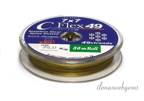 Cenfill stainless steel coated beading wire gold 0.45mm (49 threads)