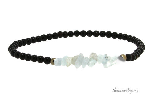 1 x Onyx met Hematiet en Aquamarijn twv € 9.95
