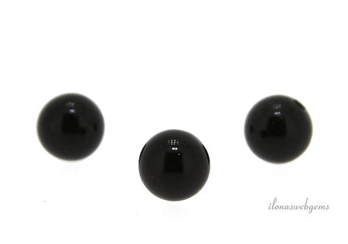 1x Onyx bead round 9mm - half pierced