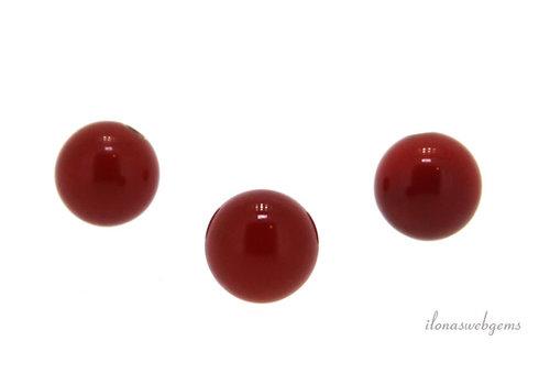 1x Carnelian bead round 5mm - half pierced