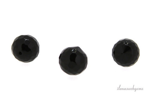 1x Onyxperle facettiert 4mm - halb durchbohrt