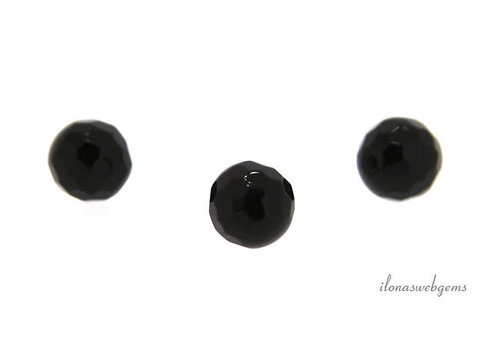 1x Onyx bead faceted 6mm - half pierced