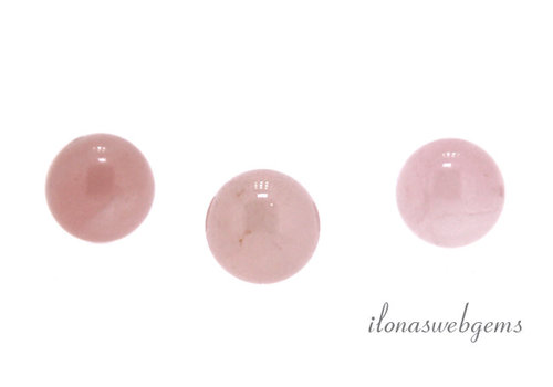 1x Rose quartz bead round 4mm - half pierced