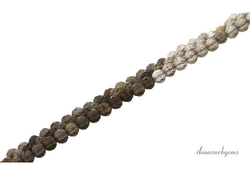 Smoky quartz beads Shadow round faceted about 3mm