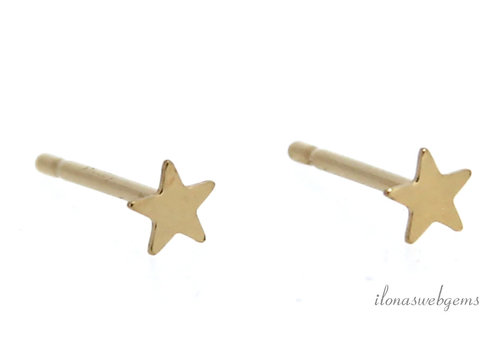 1 pair of 14/20 Gold filled stud earrings star minimalist approx. 3.5mm