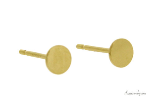 1 paar 14/20 Gold filled cabochon oorstekers 4mm
