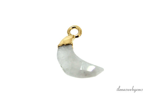 Minimalistischer Vermeil Rainbow Mondstein Anhänger Mond ca. 13x7x4mm