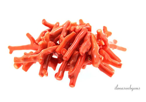 Coral beads red about 57x8mm