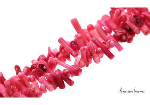 Coral beads rose sticks about 12x4mm