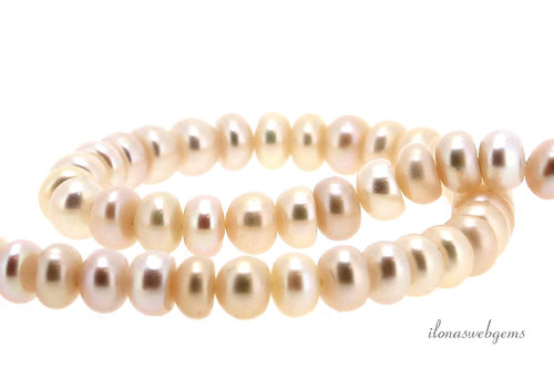 Zoetwaterparel zalm rondel ca. 6x4mm