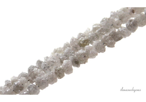 Diamant kralen white rough ca. 3.5x2.5mm