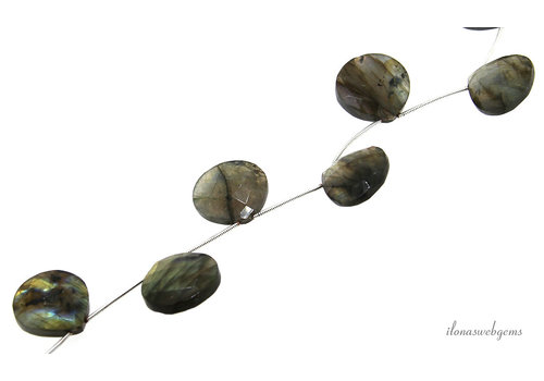 Labradorite beads faceted drops about 20.5x20x12.5mm