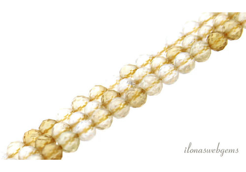 Citrien kralen rond facet ca. 4mm