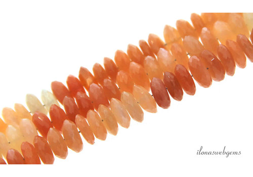 Peach Moonstone faceted discs approx. 6x3mm A quality