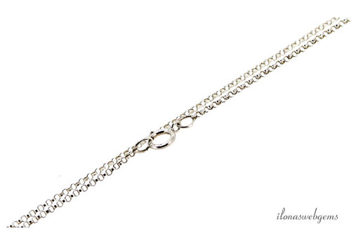 Sterling zilveren Jasseron ketting met slotje ca. 1.2mm