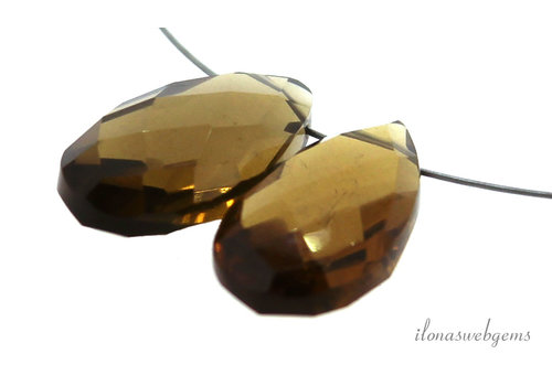 1 paar Beerquartz  druppels ca. 8x15 mm