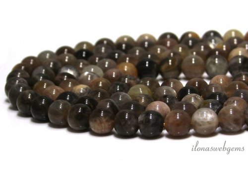 Black Sunstone beads round about 6mm