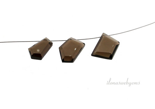 Smokey Quartz beads per piece fancy shaped approx. 12-18mm