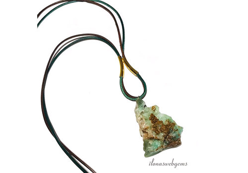 Inspiratie: Chrysopraas Side Drill met leren koord