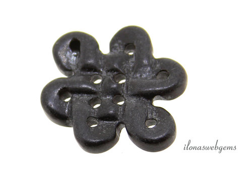 Jade amulet Celtic life infinity black approx. 32x22mm