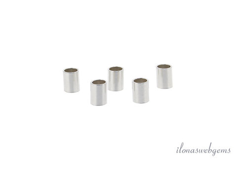 Sterling silver tube beads about 4x3mm