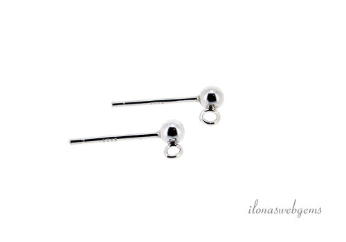 1 pair of Sterling Silver stud earrings with 4mm ball